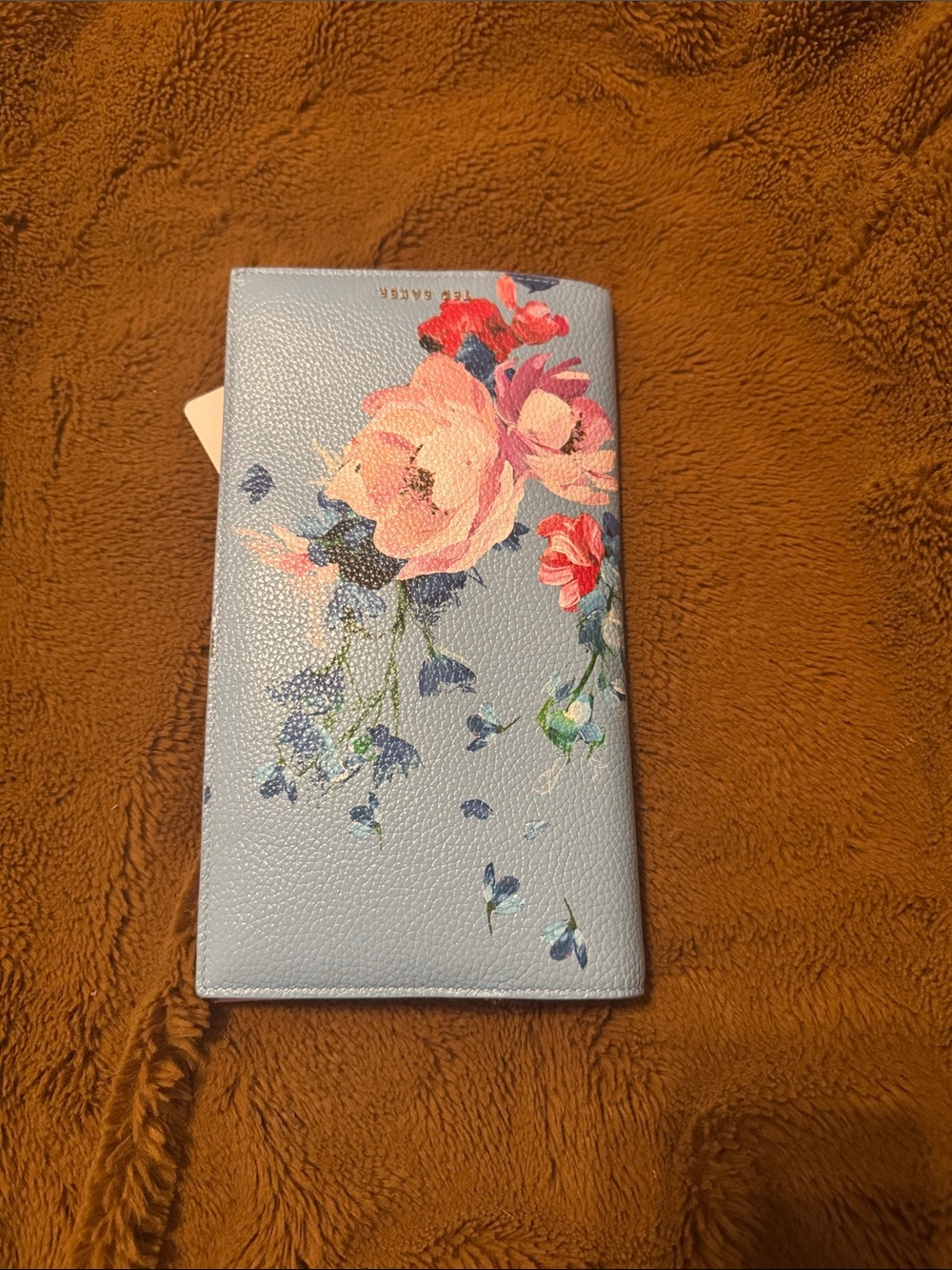 Ted Baker Blue Floral Slim Faux-Leather Wallet - Picture 2 of 7